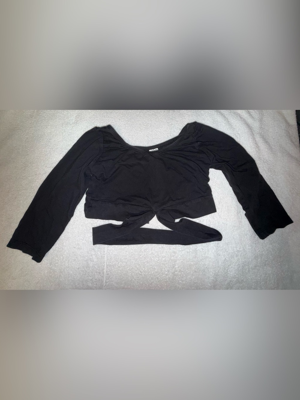 ISP Dancewear Women’s Black Wrap Around Long Sleeve Crop‎ Top Size Adult XS